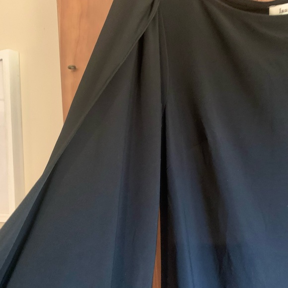 NEW LAUNDRY BY DESIGN DRESS SLIT OPEN ANGEL CAPE SLEEVES BLACK XS NWT - Picture 8 of 11